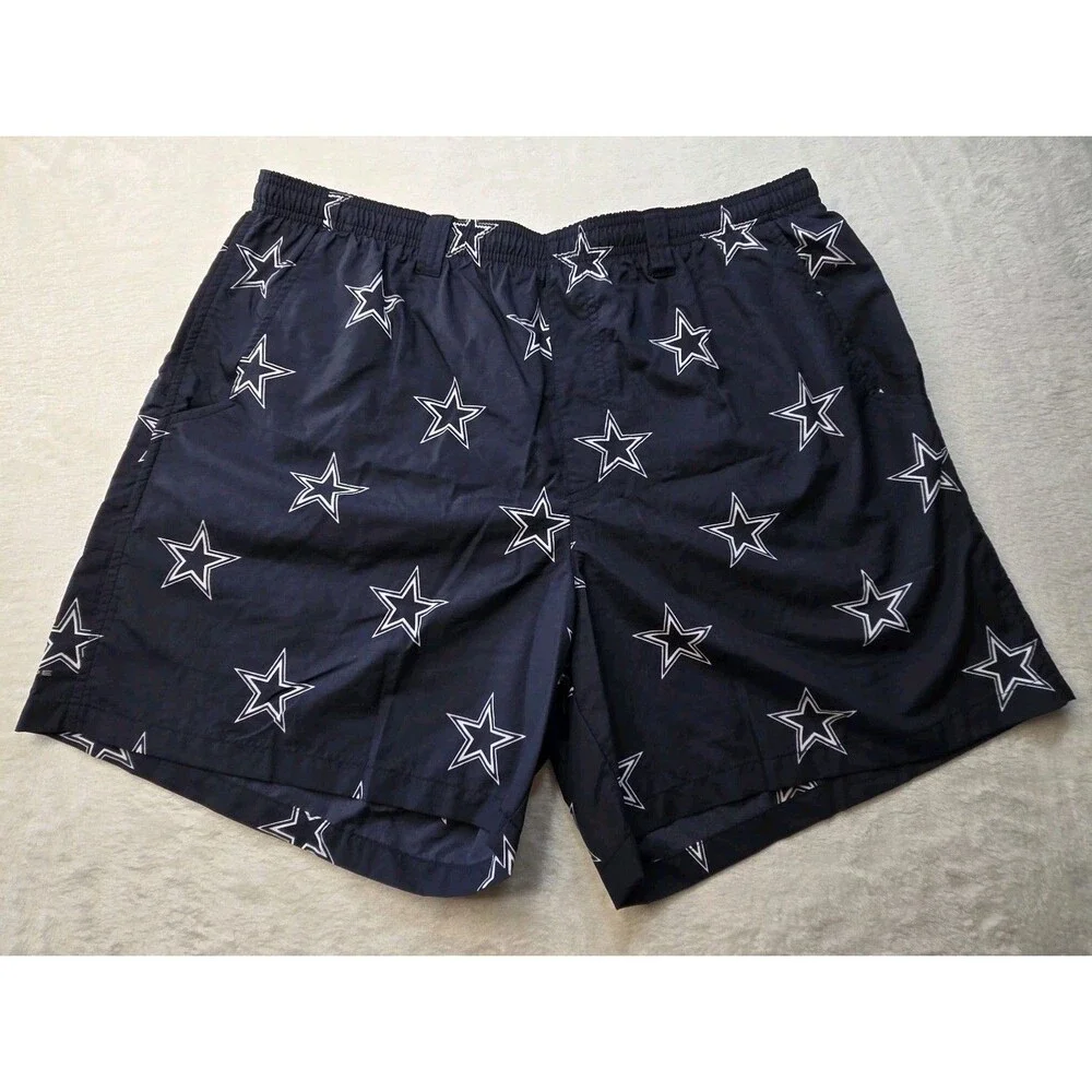 Dallas Cowboys Columbia PFG Swim Trunks Men's XL Navy Omni Shade